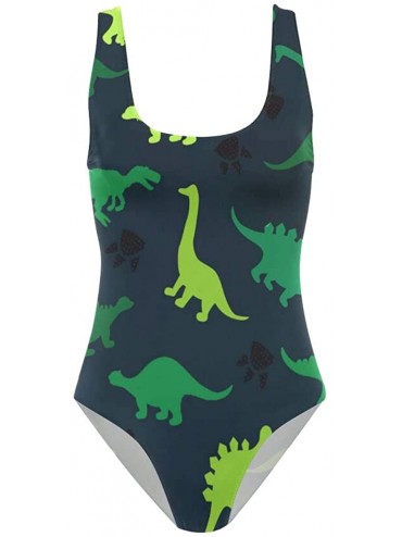 One-Pieces Womens Swimsuits Green Animal Dinosaur One Piece Tankini Girls Monokini Swimwear - As Pattern - CH18SCRKM0S $20.25