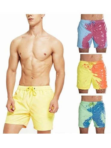 Board Shorts Men's Quick Dry Swim Trunks- Board Shorts- Magical Change Color Beach Shorts Men Swimming Trunks Swimwear Quick ...