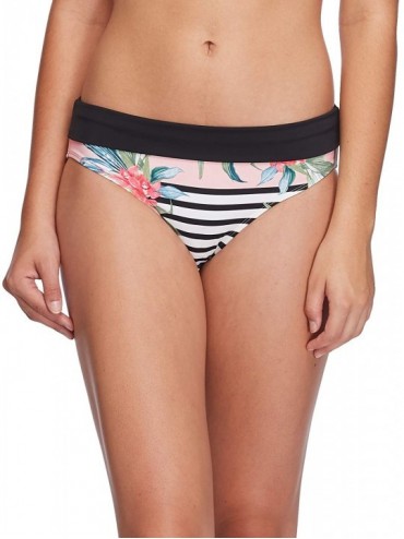 Tankinis Women's Mid Waist Full Coverage Bikini Bottom Swimsuit - Gardina Floral Print - CN18I9X2UQL $55.25