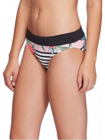 Tankinis Women's Mid Waist Full Coverage Bikini Bottom Swimsuit - Gardina Floral Print - CN18I9X2UQL $22.60