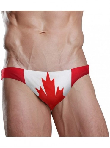 Briefs Canadian Flag Picture Mens Sexy Bikini Swimwear Soft Male Brief Swimsuit - As Pattern - C018XER093A $16.23