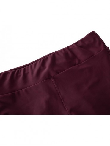 Tankinis Women's Swim Pants Capris UPF 50+ Water Outdoor Sport Leggings - Wine Red1 - CH18TETEZXO $15.81