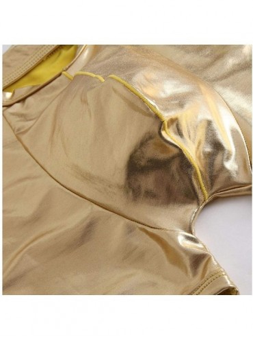 Briefs Men's Liquid Metallic Boxer Shorts Drawstring Underwear Briefs Swimsuit Trunks Underpants Swimwear - Gold G - C718WKO5...