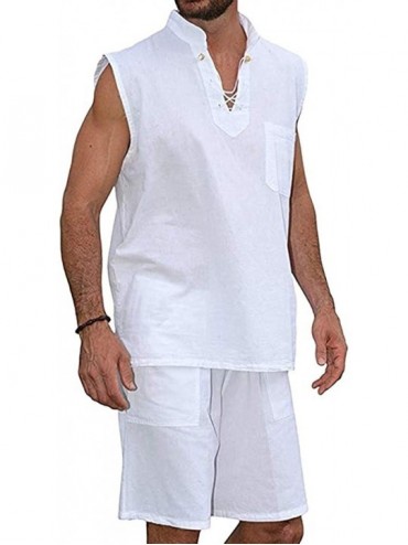 Racing Men's Fashion T-Shirt Tee Hippie Shirts Short Sleeve Beach Shirt Shorts Suit - White - CF18UZMTECC $42.92