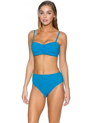 Tankinis Women's Iconic Twist Bra Sized Bandeau Tankini Top Swimsuit - French Blue - C3183LH4GY8 $49.23