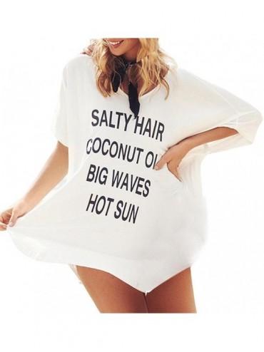 Cover-Ups Summer Women's Bathing Suit Cover Up Beach Bikini Cold Shoulder Tassel Crochet Dress - White1 - CU18E4KNWLC $31.39