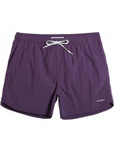 Trunks Mens 5" Short Swim Trunks with Mesh Lining Quick Dry Bathing Suits Swimming Shorts Swimsuit - 1850161-dark Purple - C3...