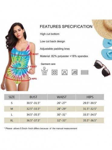 One-Pieces Tie Dye Monokini Swimsuits Tie Dye One Piece Swimsuits Women - Rainbow4 - CZ19CK4HIC2 $19.61