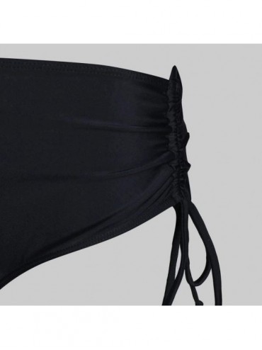 Tops Women Feather Print Tankini Push-Up Padded Overlay Flounce Crisscross Swimwear - Black - CG1905RT2H3 $15.27