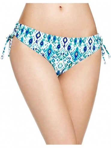 Tankinis Women's Ikat Cinch-Tie Bikini Bottom - Blue Multi - CQ126HJYZGT $56.72