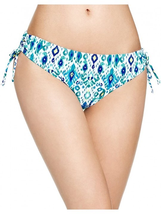 Tankinis Women's Ikat Cinch-Tie Bikini Bottom - Blue Multi - CQ126HJYZGT $35.36