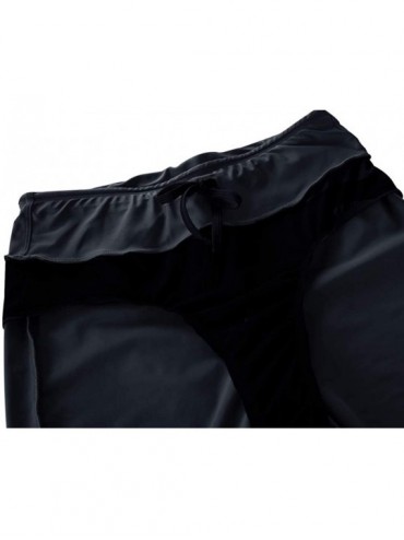 Bottoms Women's UPF50+ Sport Board Shorts Swimsuit Bottom Skinny Capris Swim Shorts - Gray(drawsting) - CJ18ALNTNQU $20.62