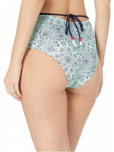 Bottoms Women's High Waist Bikini Bottom - Mykonos Medallion Mint Green - CS18K2MNCYE $18.68