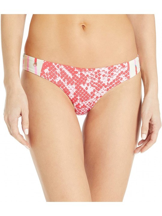 Tankinis Women's Moderate Coverage Bikini Bottom - Jezebel Docks Red Python - CS18Y9ALI22 $56.35