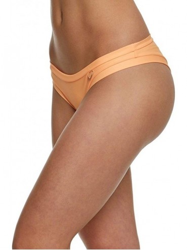 Tankinis Women's Smoothies Audrey Solid Low Rise Bikini Bottom Swimsuit - Smoothies Mango - CG186W7MUTM $27.05