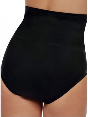 Tankinis Women's Swimwear Ultra High Waist Tummy Control Brief Full Coverage Swim Bottom - Black - C6190CARZHH $28.33