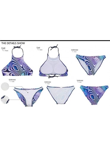 Sets Women Ethnic Tie Halter Padding Bikini 2 Piece Galaxy Swimsuit - Print 11 - CW18NDON2ZT $28.47