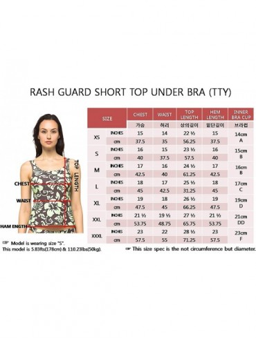 Rash Guards Women Plus Size UPF50+ Tankini Sleeveless Bra Top Swim Rash Guard - Waves Crest - CH12HYXUIPT $27.82