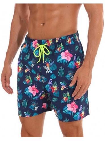 Trunks Mens Swim Trunks Mesh Lining Swim Shorts Quick Dry Swimsuits with Pocket Beach Shorts Bathing Suits for Men - Floral P...