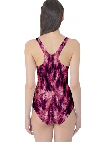 One-Pieces Womens Tie Dye One Piece Swimsuit - Magenta Tie Dye - C812H494G8D $30.58