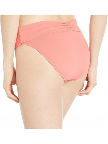 Bottoms Women's V Band Retro Bikini Bottom Swimsuit - Seafolly Peach - CN18OEKLOI6 $52.11