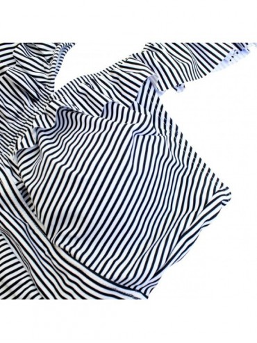 One-Pieces Women's Swimsuit Suit deep v Stripe Monokini Floral One Piece Swimwear Plus Size - A-black Stripe - CT18S0AQLXE $2...