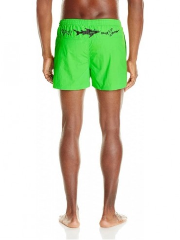 Trunks Men's Party Rocker Volley Swim Short - Fluorescent Green - CW11PNAB91H $25.44