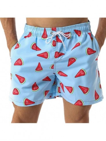 Racing Men's Swim Trunks Quick Dry Shorts with Pockets - E_watermelon - CD18XEHLHR6 $37.97
