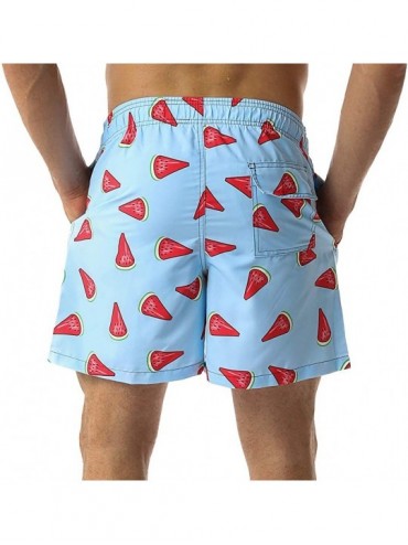 Racing Men's Swim Trunks Quick Dry Shorts with Pockets - E_watermelon - CD18XEHLHR6 $22.48