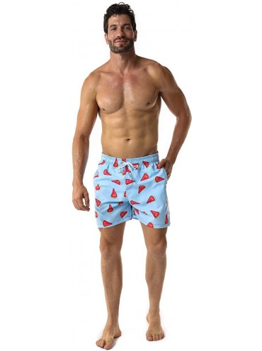 Racing Men's Swim Trunks Quick Dry Shorts with Pockets - E_watermelon - CD18XEHLHR6 $22.48