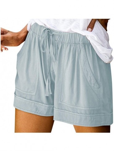 Board Shorts Comfy Drawstring Women Plus Shorts Elastic Waist - A Gray - CK190WY9KMN $23.62