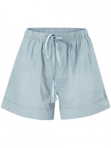 Board Shorts Comfy Drawstring Women Plus Shorts Elastic Waist - A Gray - CK190WY9KMN $12.70