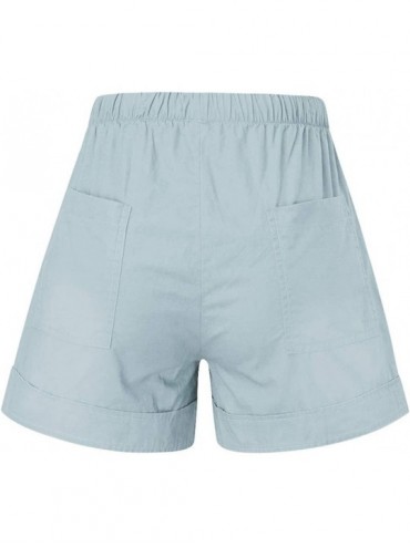 Board Shorts Comfy Drawstring Women Plus Shorts Elastic Waist - A Gray - CK190WY9KMN $12.70