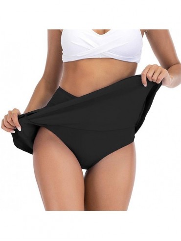 Tankinis Swim Skirt Tankini Bikini Bottoms Womens Board Shorts with Side Pocket Sun Protection Swim Shorts for Women Black - ...