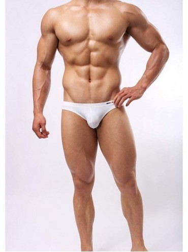 Briefs Sexy Men's Underwear Low Waist Bikini Briefs - White - CE193O3YC02 $10.27