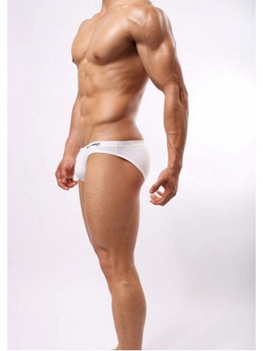 Briefs Sexy Men's Underwear Low Waist Bikini Briefs - White - CE193O3YC02 $10.27
