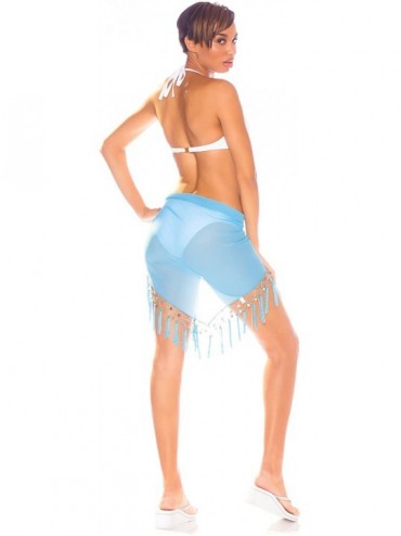 Cover-Ups Womens Sheer Swimsuit Cover-Up Sarong in Your Choice of Colors - Light Blue - CC111F77R2D $14.26