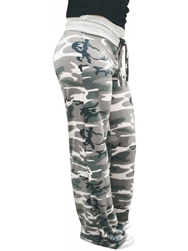 Board Shorts Women's Comfy Casual Pajama Pants Floral Print Drawstring Palazzo Lounge Pants Wide Leg - M2-camouflage - CF198G...