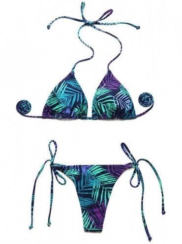 Sets Swimwear Brazilian Bikini Bottom and Top BeachWear - Leaf Bikini - CY18G0KXZ75 $28.89