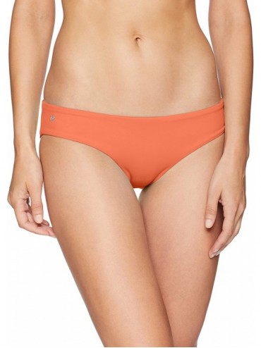 Tankinis Women's Sublime Reversible Hipster Cut Bikini Bottom Swimsuit - Mandarin Orange/White Geo - CZ18NAIQ9C5 $77.22