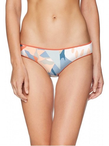 Tankinis Women's Sublime Reversible Hipster Cut Bikini Bottom Swimsuit - Mandarin Orange/White Geo - CZ18NAIQ9C5 $45.91