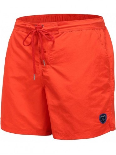 Trunks Men's Swim Trunks Quick Dry Beach Shorts with Pockets - Orange - CT18XU2269A $26.68