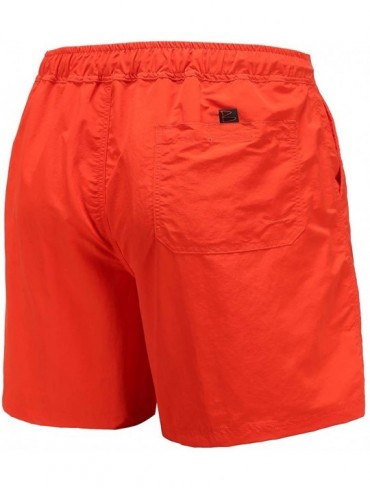 Trunks Men's Swim Trunks Quick Dry Beach Shorts with Pockets - Orange - CT18XU2269A $14.04