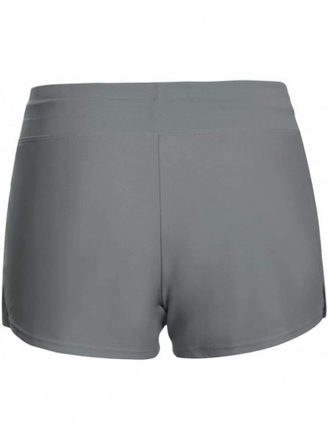 Bottoms Womens Summer Sports Bottom Slit Swim Beach Board Shorts Plus Size - Grey - CP189AKO5QY $20.88