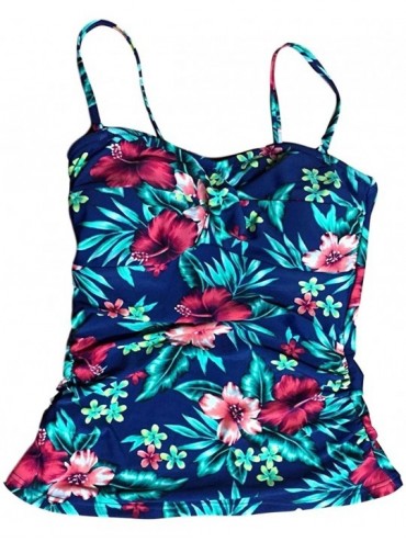 Tankinis Size Floral Bust Enhancer Tankini Swimwear Top - Multi-color - CO183LUT0NK $29.91