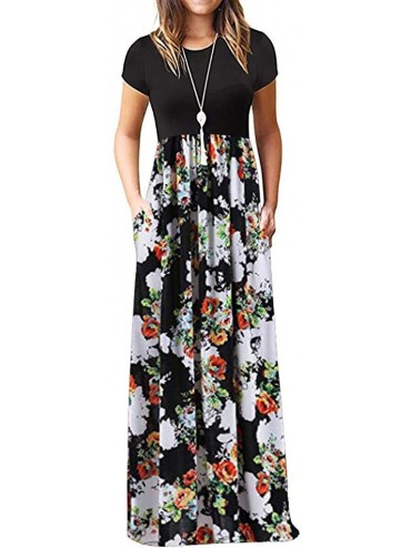 Tops Women's Printed Long Maxi Sundress - White8424 - C218QCM99EO $31.16