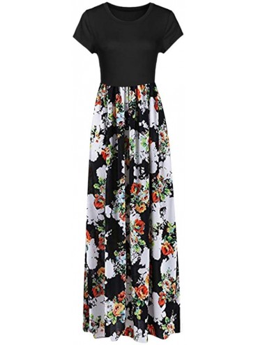 Tops Women's Printed Long Maxi Sundress - White8424 - C218QCM99EO $19.94
