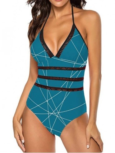 One-Pieces Women's One Piece Swimsuits Striped Maze Pattern Bikini Sets Beach Swimwear Bathing Suit - Color1-4 - CQ199998TN4 ...