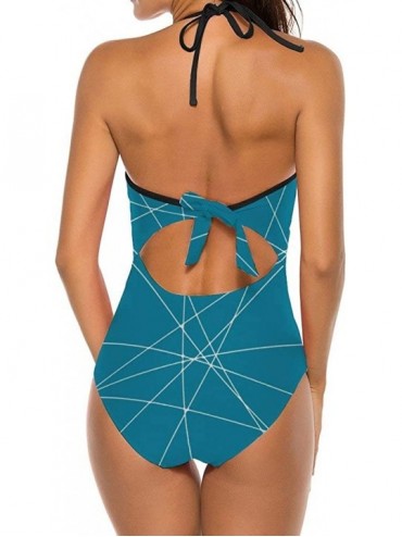 One-Pieces Women's One Piece Swimsuits Striped Maze Pattern Bikini Sets Beach Swimwear Bathing Suit - Color1-4 - CQ199998TN4 ...