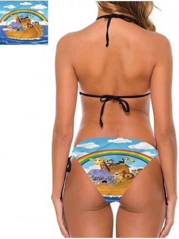 Bottoms One Piece Swimsuit Cartoon- Childish Design Animals for Sunbathing at The Pool - Multi 01-two-piece Swimsuit - C919E7...